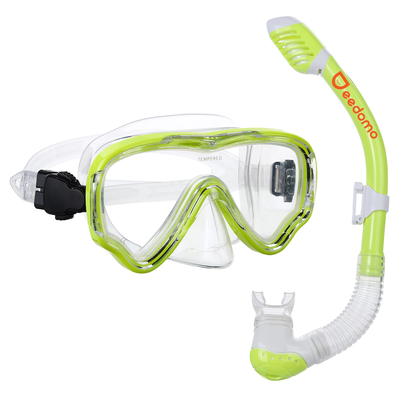 

Deedomo Anti-fog Diving Mask with Tempered Glass Scuba Diving Mask Easy Breathing Gear for Snorkeling Swimming Kids Snorkel Set