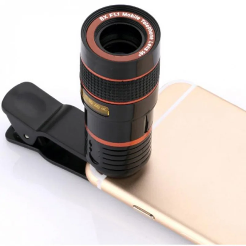 8x hd mobile phone camera lens telescope zoom macro lens for iphone samsung smartphone fish eye lente para celular with clip free global shipping