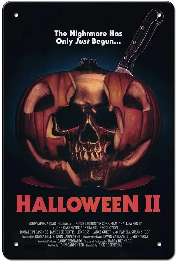 

Halloween II Movie Metal Tin Sign Iron Poster Wall Plaque Vintage Metal Pub Club Cafe Bar Home Cinema Metal Poster