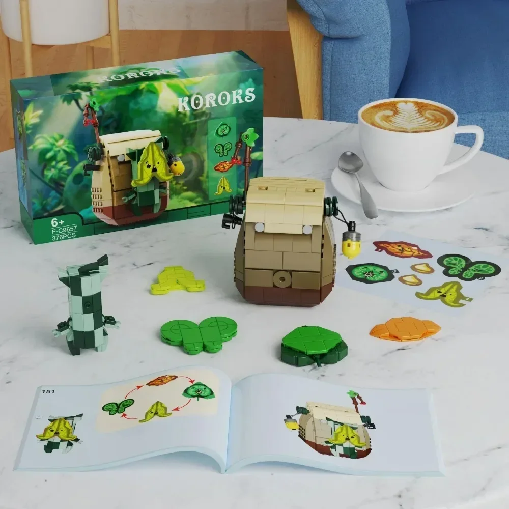 376 шт. Детский конструктор с принтом корока
