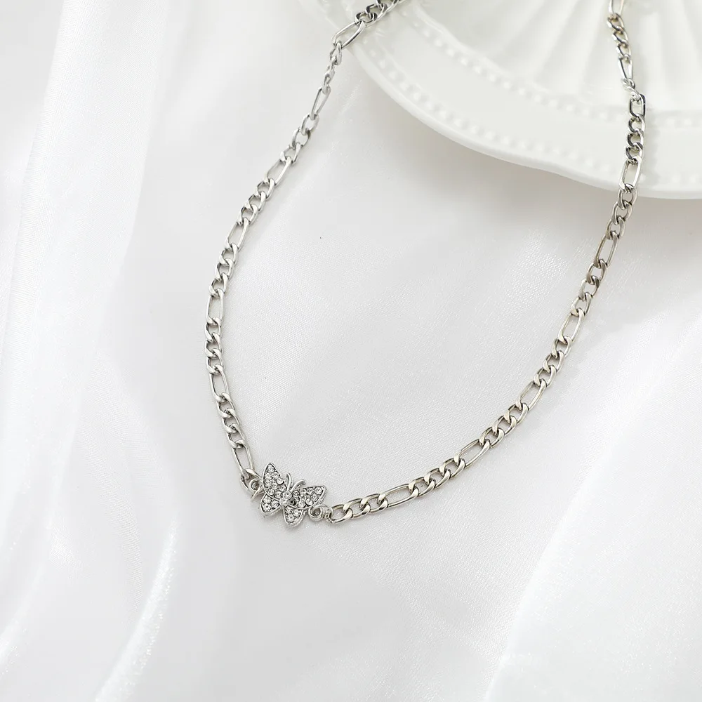 Женское ювелирное изделие ожерелье с подвеской-бабочкой Ожерелье Стразы