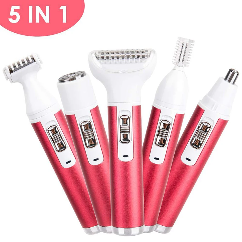 

5 in 1 Body Hair Removal Epilator Armpit Hair Bikini Hair Leg Hair Pubic Hair Electric Razor Clipper Shaver Trimmer Women