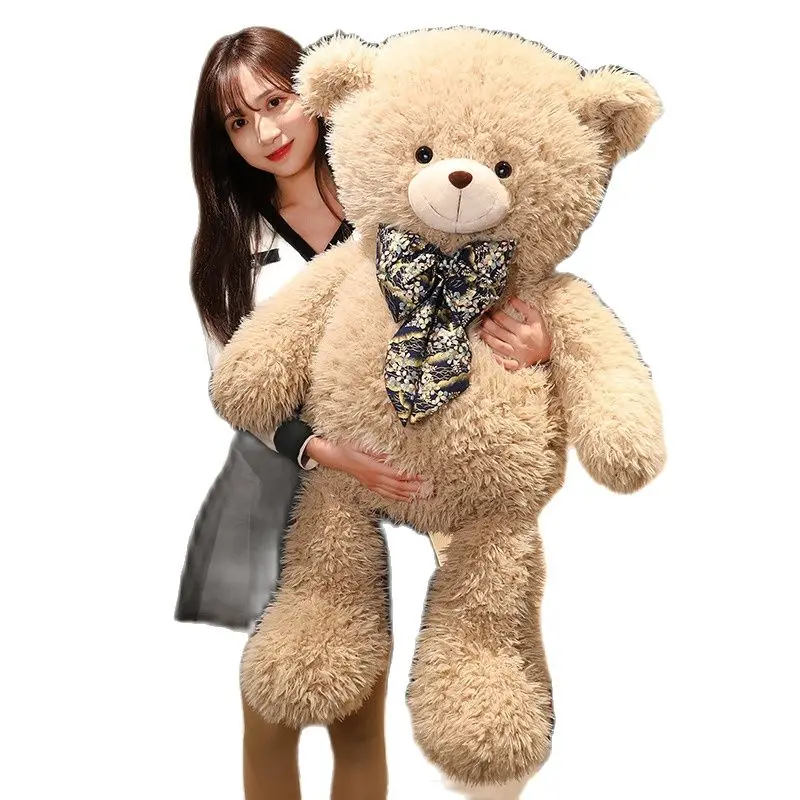 

Милая огромная 1 м Тедди коричневый Медведь Высокое качество плюшевая игрушка мягкий красивый бант Декор сон сопровождение куклы девушка слушать подарок на день рождения