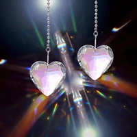 2 pcs heart shaped hangings ornament window crystals pendant rainbow light catcher wind chimes summer home window decoration