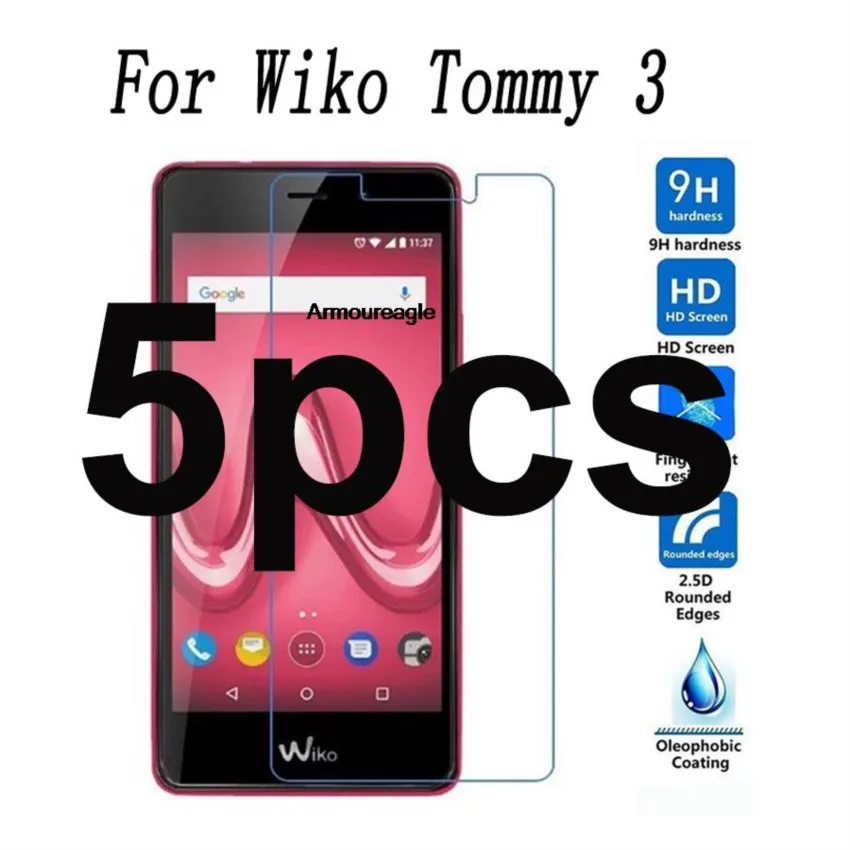 5 шт. защитная пленка для wiko tommy 3 закаленное стекло 2 5d 9 часов взрывозащищенная