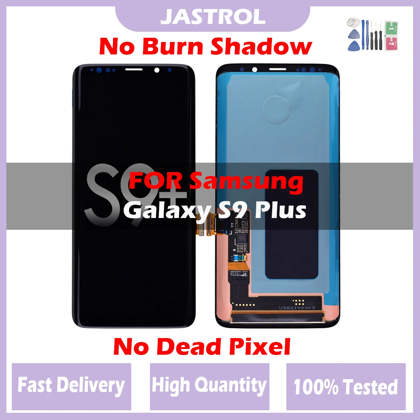 Сменный ЖК-дисплей AMOLED для SAMSUNG Galaxy S9 Plus, сенсорный экран с дигитайзером S9 +, ЖК-дисплей G965, G9650, без ожога, с рамкой, оригинал