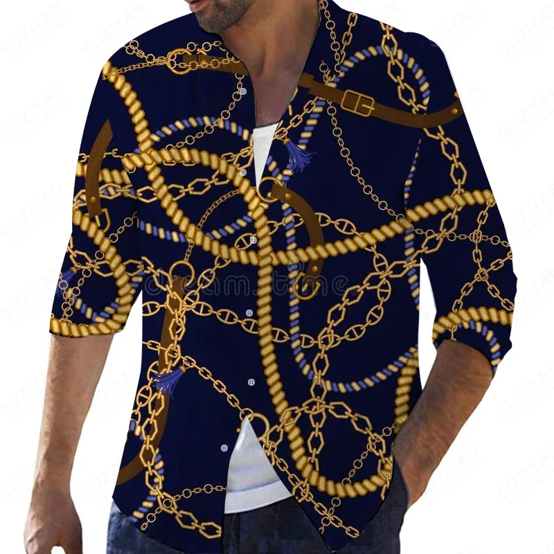 

Free Stand French Cuff 2022 Patterns Gentlemanlike Shirts Shirts For Men Gothic Stripped Hot Features Hot-selling