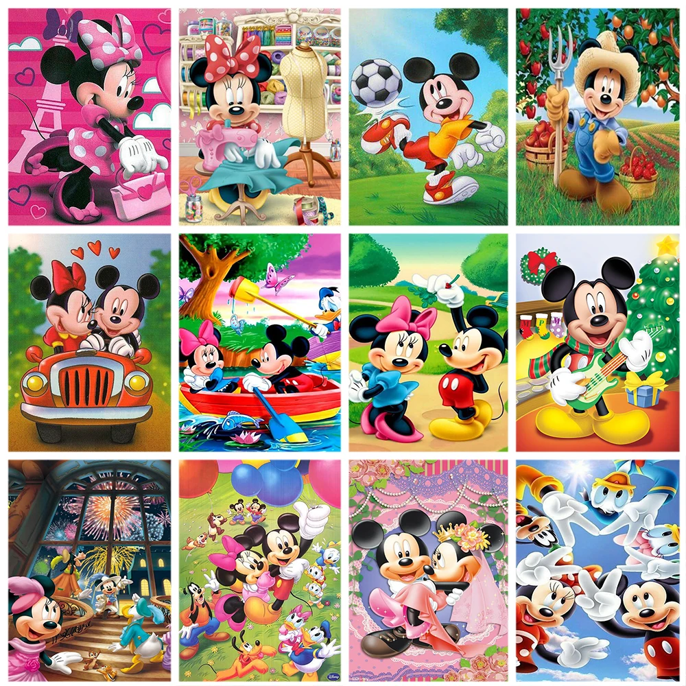 

Disney 5D DIY Diamond Embroidery Complete Kit Mickey Mouse and Donald Duck Full Round Painting Mosaic Handmade Home Decor Gift