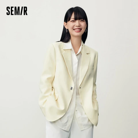 Куртка Semir Женская Осенняя однотонная, универсальный Модный повседневный костюм средней длины, свитер для женщин, 2023