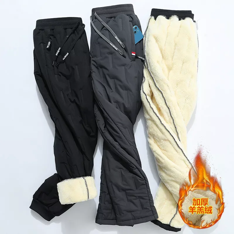 

NEW IN Windproof Sweatpants Men Winter Warm Fleece Pants Men Fashion WaterProof Loose Thicken Joggers Trousers Plus Size