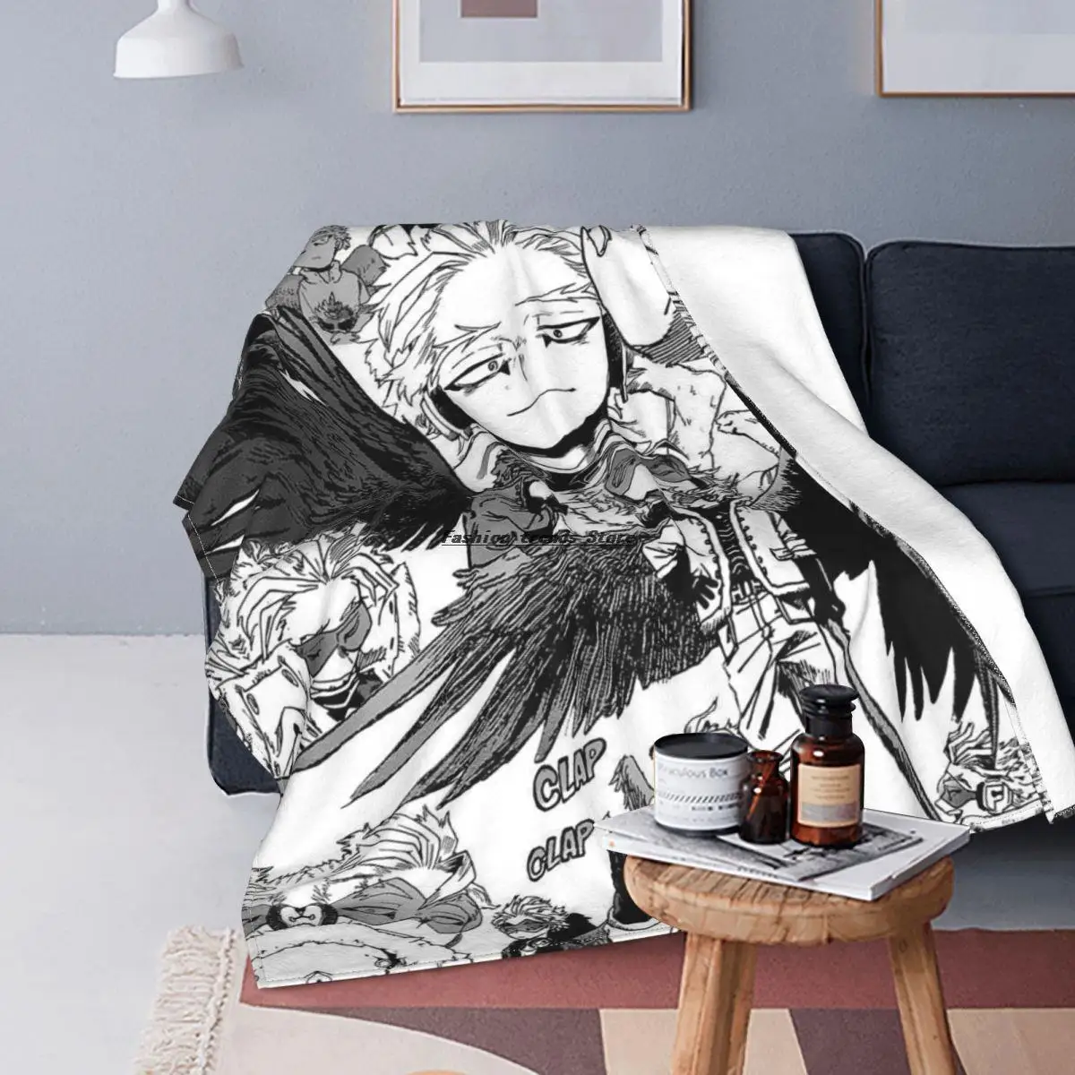 

Boku No My Hero Academia Manga Knitted Blanket Velvet Hawks Collage Academy Anime Warm Throw Blankets for Airplane Travel Bed