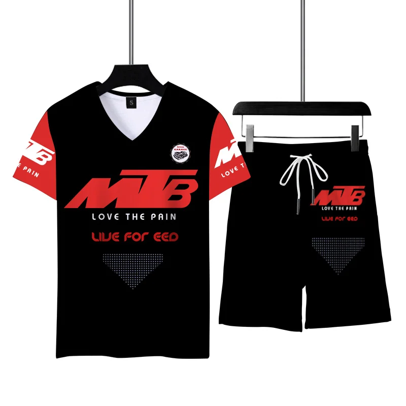 Summer Men's Tracksuit Casual Short Sleeve 3D Print 2-piece Set Men T-shirt Oversized T-shirts Male Sportswear Comfortable Top