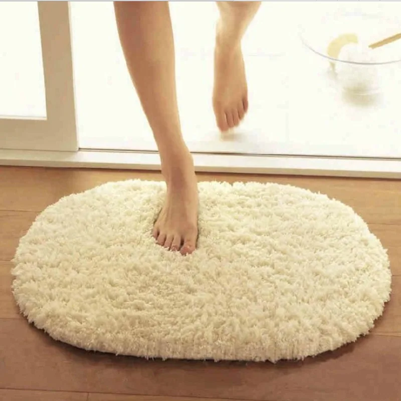 

Lamb Velvet Oval Carpet Bathroom Bedside Door Foot Pad Carpet Pet Warm Floor Pad Girl Room Chair Foot Pad