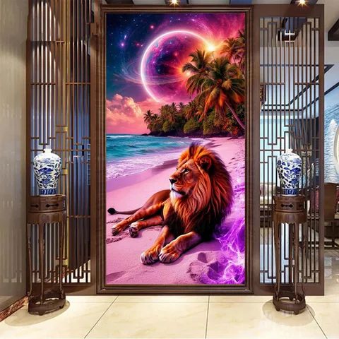 Алмазная живопись Fatcat "Пляжный Лев"