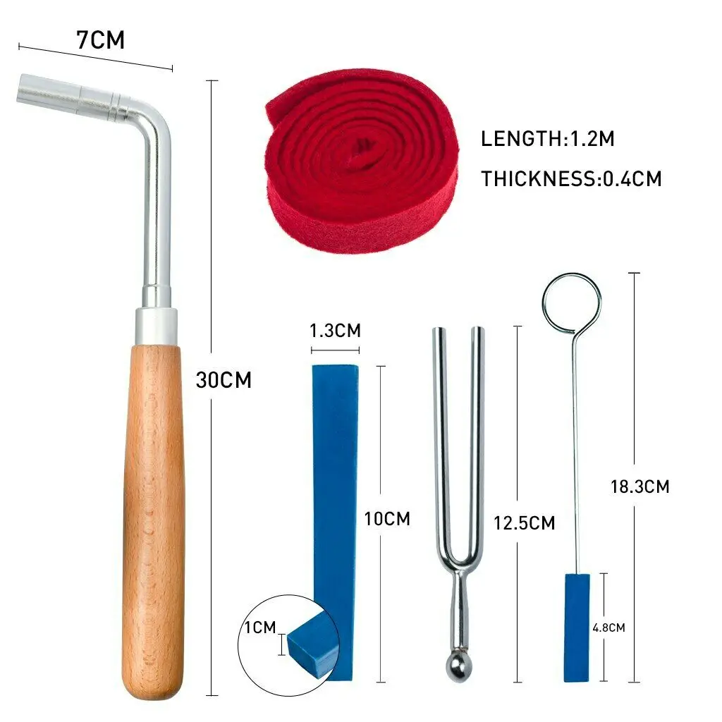 Mugig 6PCS Pro Piano Tuning Set W/Straight Bar Hammer Piano Tuning Tools Kit Piano Tuning Hammer Piano Tools