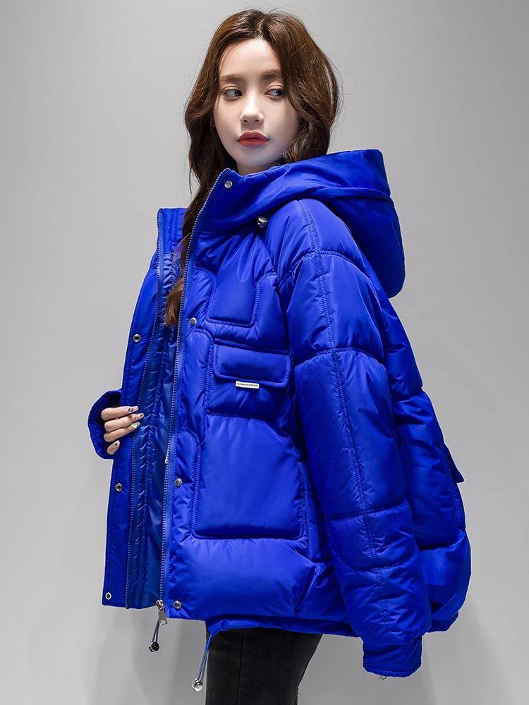

Korean Style Women Winter Jacket Solid 5 Colors White Black Female Padded Warm Coat Short Parka Oversize Loose