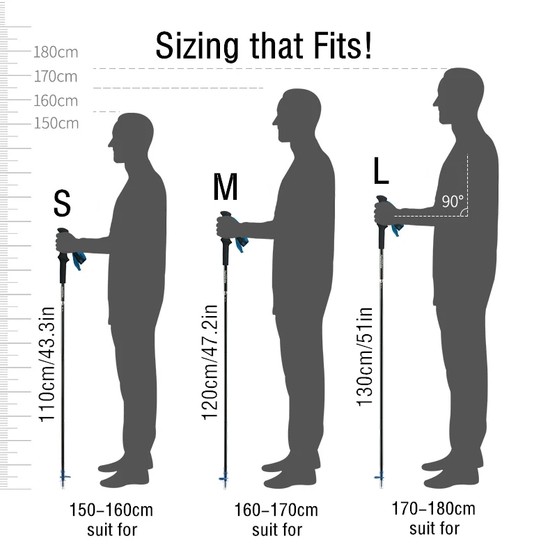 Палка прогулочная Телескопическая из углеродного волокна Ультралегкая