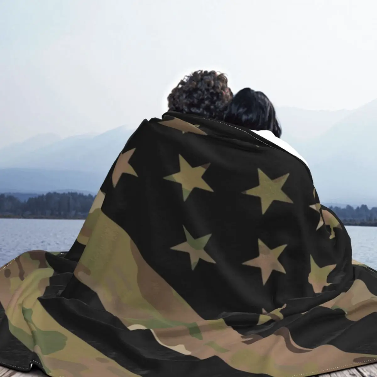 Военное камуфляжное одеяло с флагом США Фланелевое многофункциональное мягкое