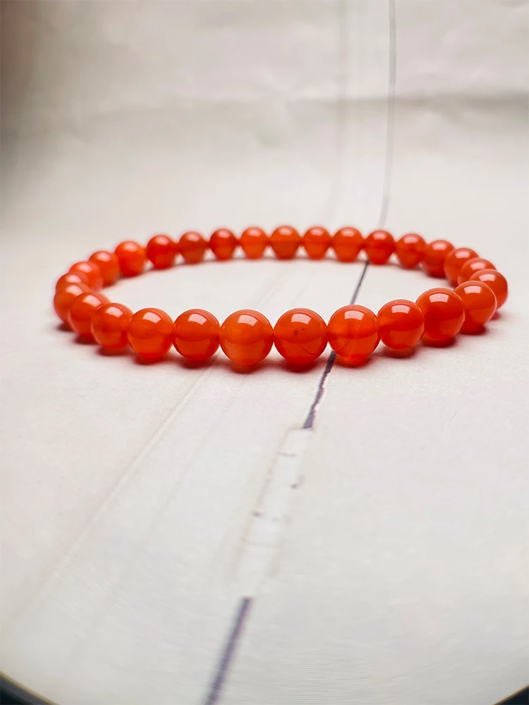 Натуральный Южный Красный Полноцветный Браслет Полный Мяса Бусины Будды