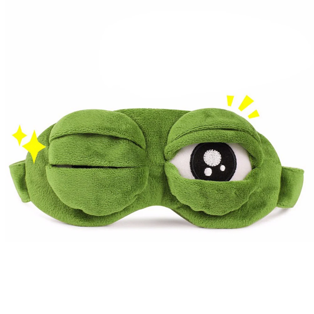 

1 шт. 3D маска для сна грустная лягушка натуральная накладка на глаза для сна затеняющая Подарочная игрушка для детей мягкая портативная походная маска для глаз подарок
