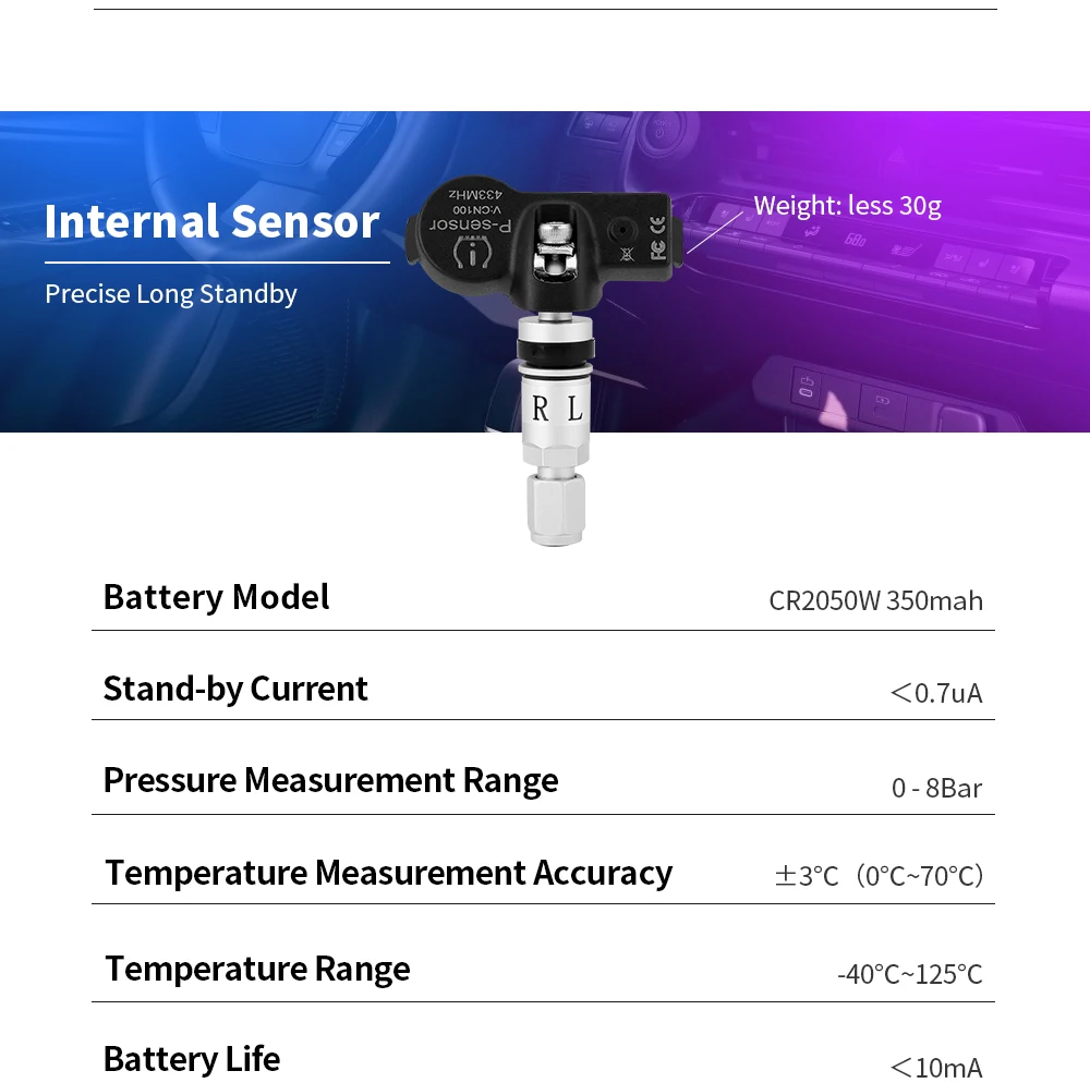 Фото Умная система контроля давления в автомобильных шинах TPMS, 4 датчика, дисплей предупреждения о температуре, солнечный интеллектуальный датчик в шинах №4