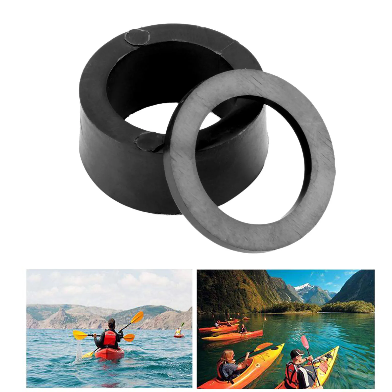 

2 Pcs/Set ABS Kayak Canoe Dinghy Boat Rudder Control Handle Gasket Ring Thick & Thin Kit Rowing Boats Accessories Marine Black