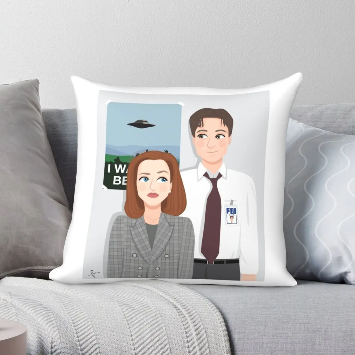 

The XFiles Pilot Pillowcase Polyester Linen Velvet Printed Zip Decor Pillow Case Home Cushion Cover