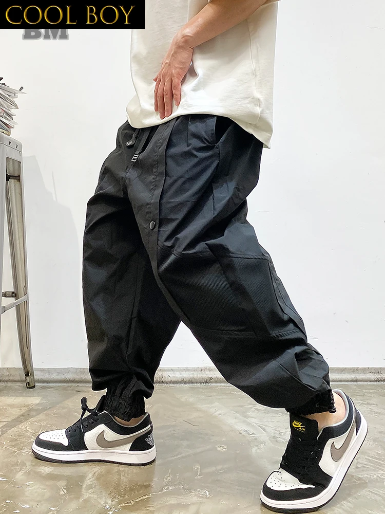 

J BOYS Boutique Japanese Streetwear Thin Baggy Cargo Pants Men Clothing Harajuku Casual Harem Trousers Korean Loose Trendy Hip H