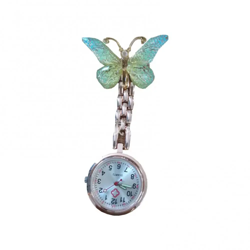 10Pcs Butterfly Shape Pendant Pocket Watch Medical Nurse Doctor Hanging Watch Brooch Decor Quartz Watch montre a gousset