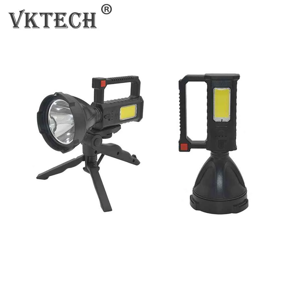 

Светодиодный прожектор с COB матрицей, портативный фонарь с регулируемой яркостью и зарядкой через USB, легкий светильник для поиска, дисплей ...