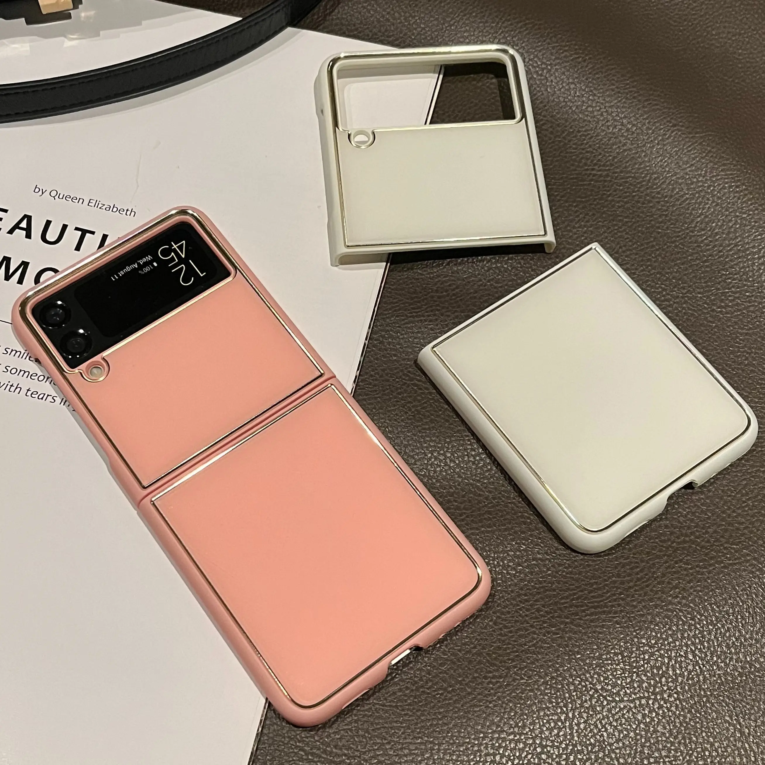 Ceny Z Flip 3 Etui Do Samsung Galaxy Z Flip 3 5G Shell ZFlip3 Z Flip3 ZFlip PC Poszycie Akrylowe Etui Na Telefon Do Galaxy Z Flip 3 Etui