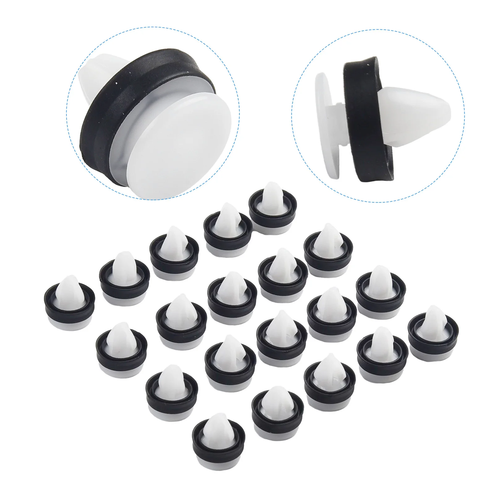 

20pcs Side Molding Clips ABS Durable For Ford Transit Connect 2014 For Land Rover W714231-S300 White Nylon Interior Accessories