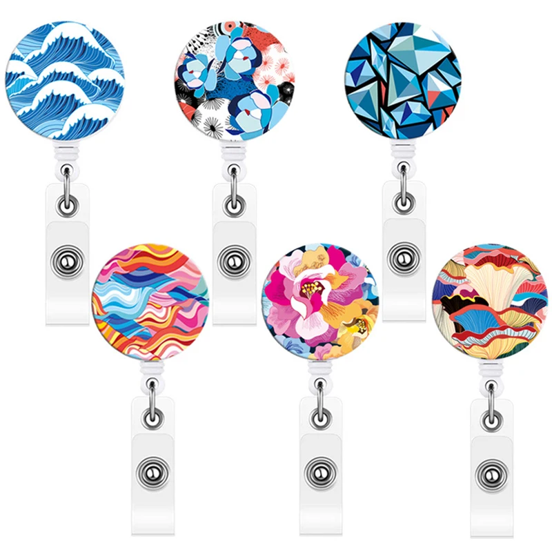 

Модная вращающаяся клипса с изображением цветов аллигатора врача значок медсестры модная идентификационная бирка значок держатель значок офисные принадлежности клипса