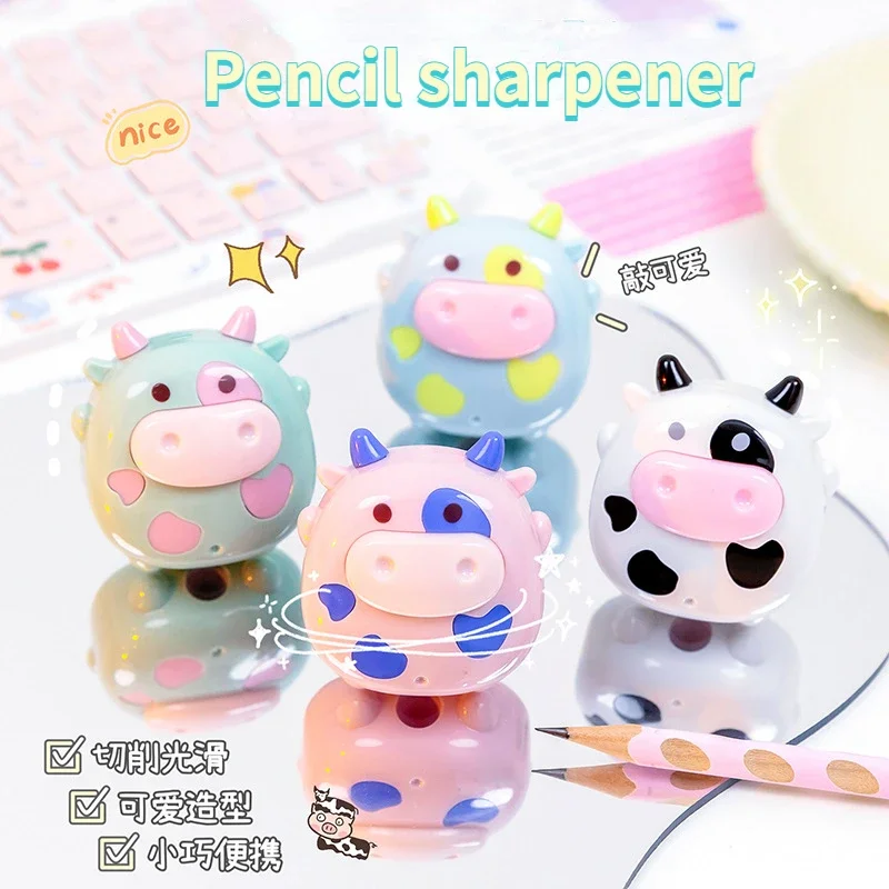 

Кавайная точилка для карандашей в форме коровы, креативная мультяшная ручка, нож для детей, студенческие режущие канцелярские принадлежности, школьные принадлежности