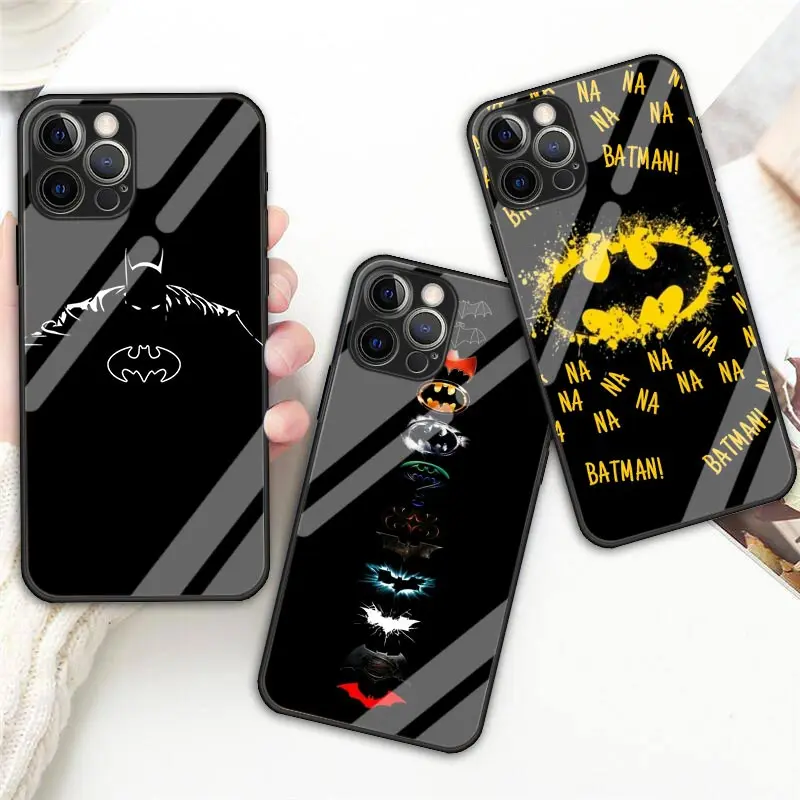 Крутой стеклянный чехол для телефона с Бэтменом iPhone 11 13 Mini 12 Pro Max 7 Plus 8 X XR XS SE 2020