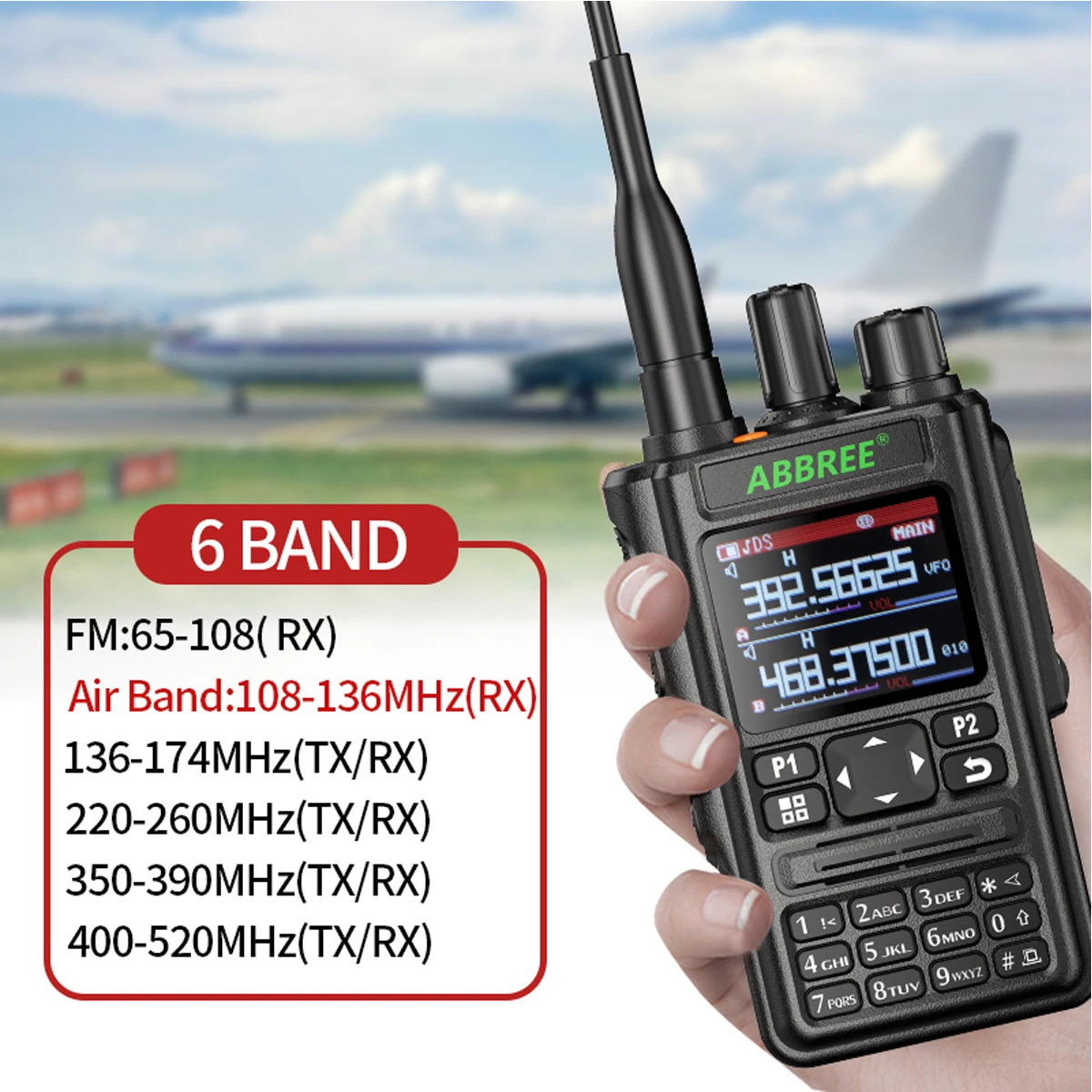 AR-869 Walkie Talkie Bluetooth Program GPS Transceiver 136-520Mhz All Band FM AM Receiver Type-C Charge Hunting 2-way Radio |