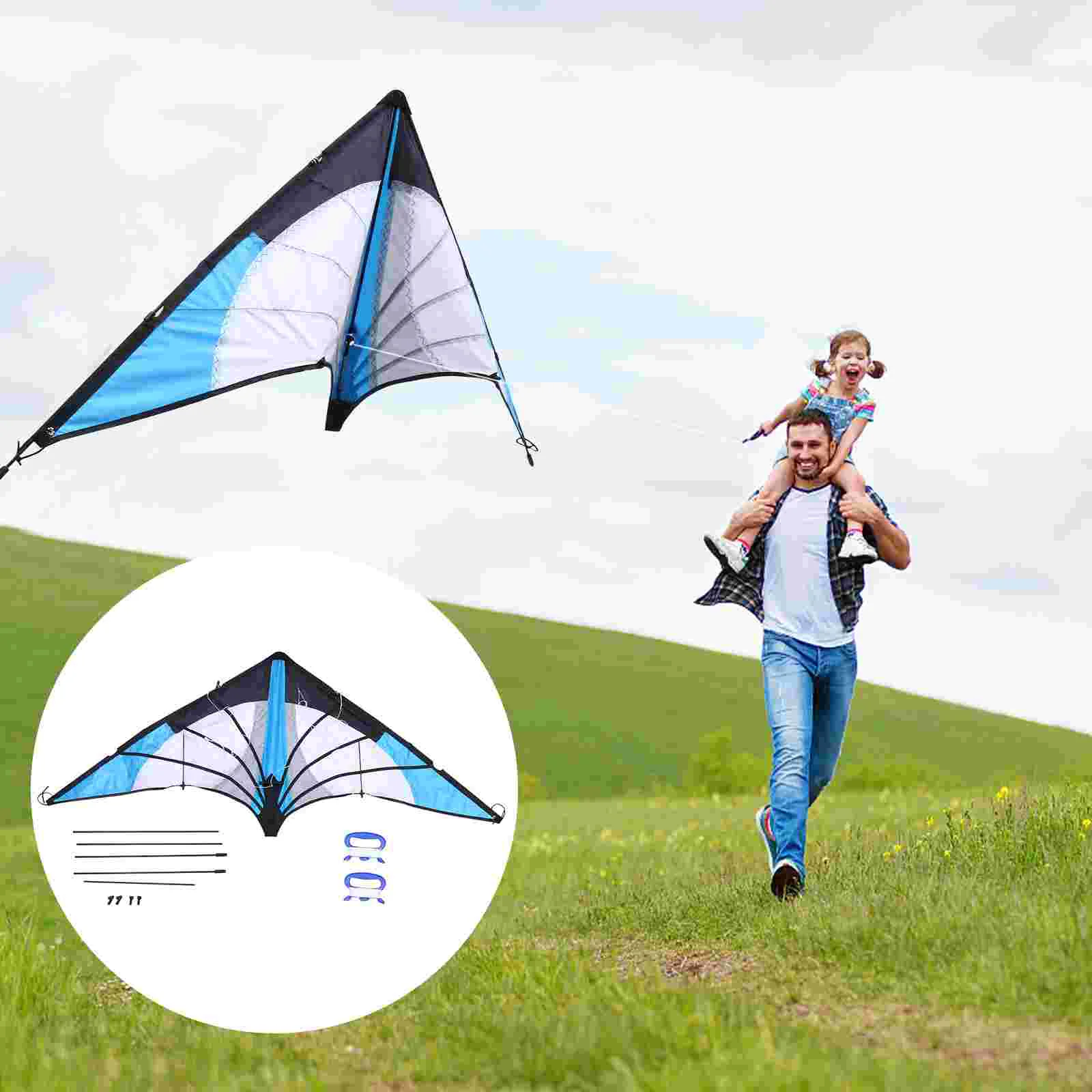 

1pc Triangle Shape Kite Colorful Pretty Triangle Shaped Kite Double-line Kite for Beach