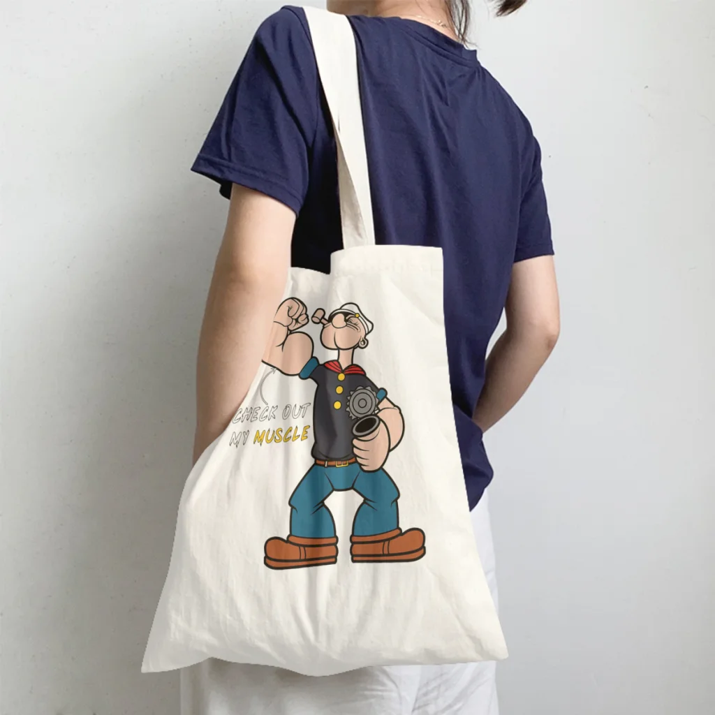 

Check Out My MuscleHandbag Popeye The Sailor American Cartoon Anime Comic Movie Shoulder Canvas Pocket Shopper HandBags Tote Bag