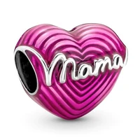 original moments radiating love mama heart charm bead fit pandora 925 sterling silver bracelet necklace jewelry