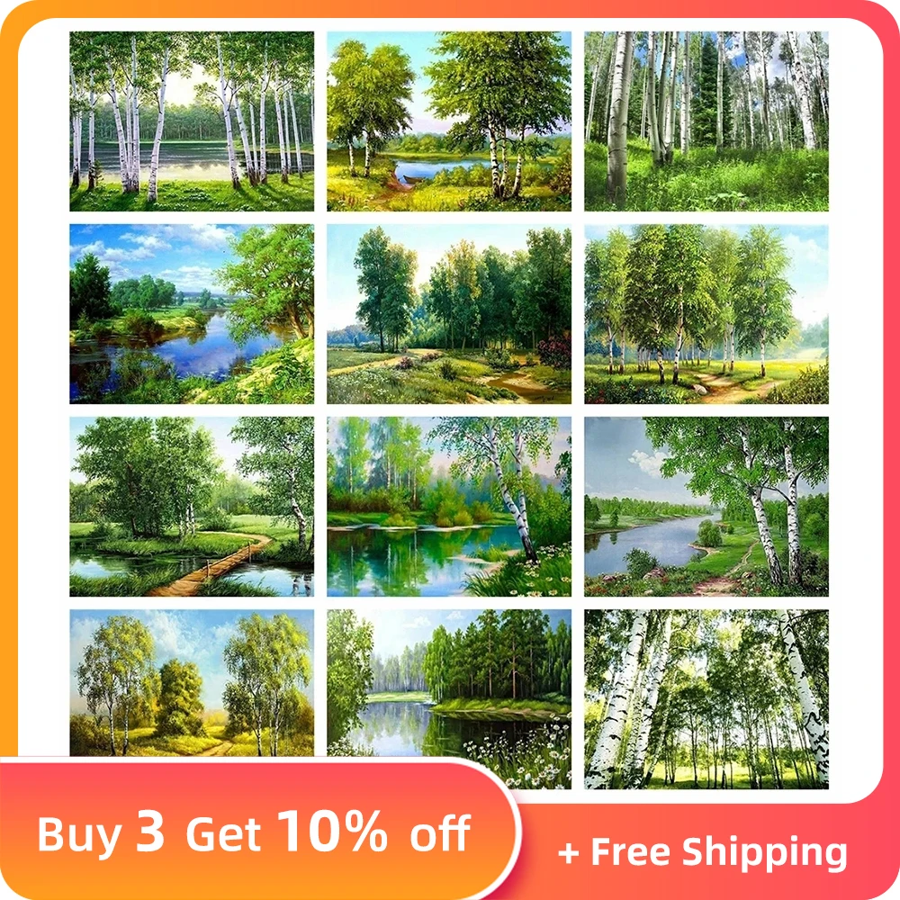 

Evershine Diamond Embroidery Sale Landscape Cross Stitch Mosaic Tree 5D DIY Full Square Diamond Painting Kit Needlework Crafts