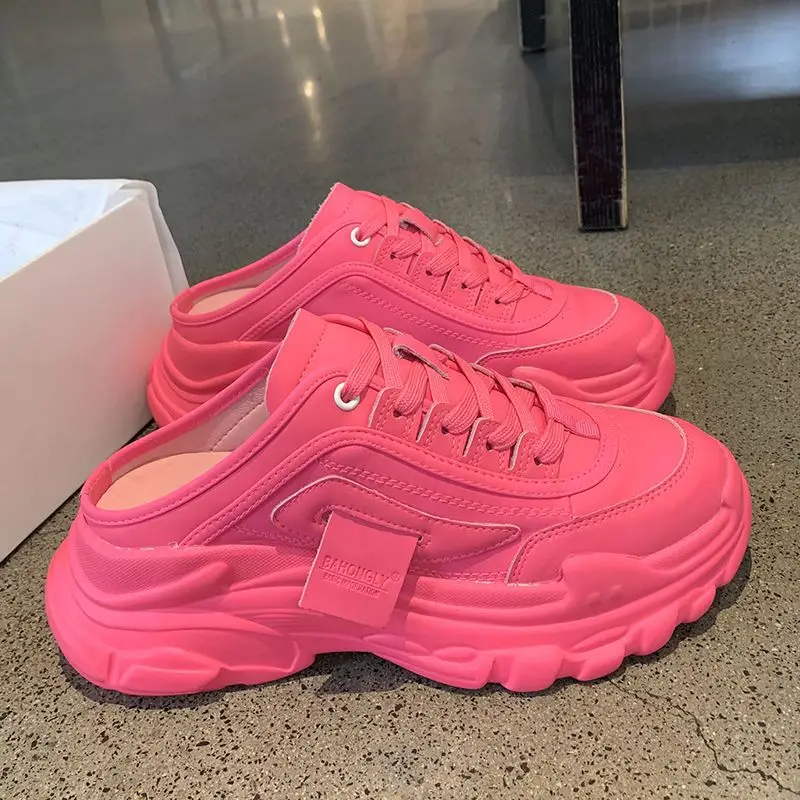 

Closed Toe Half Slippers Women's Summer 2022new Internet Celebrity Same Style Platform Slippers Color Ins Dad Shoes Fashion