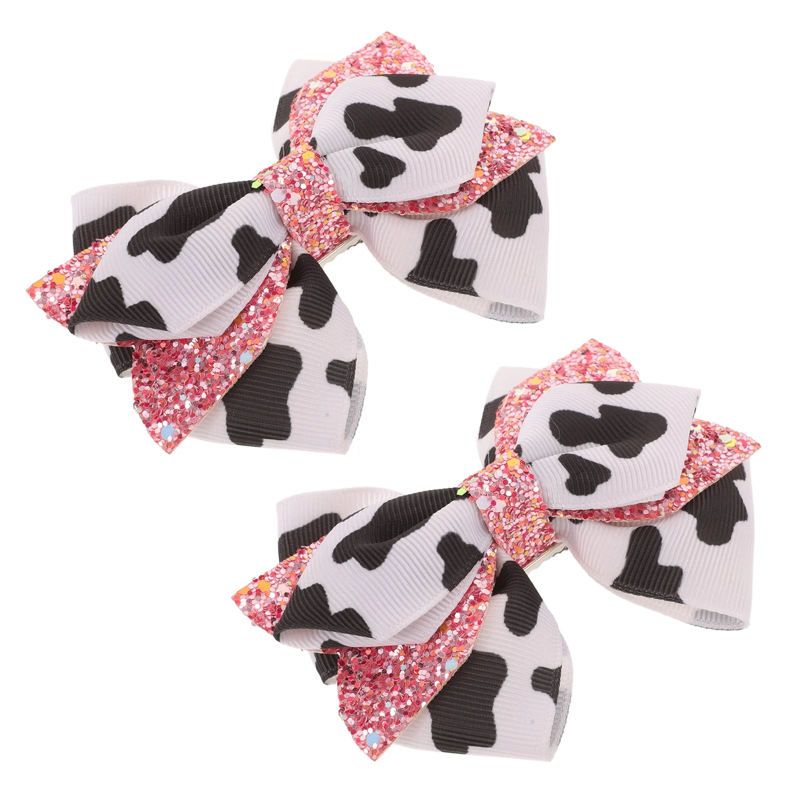 2 шт. заколка для волос с бантом тии принтом коровы банты аксессуары маленьких