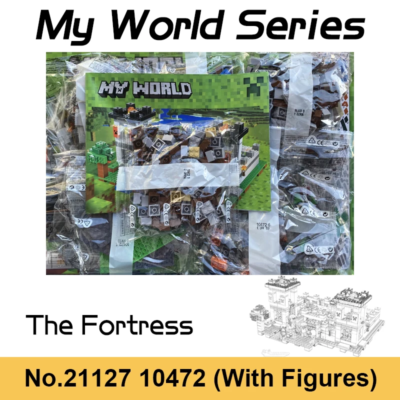 

990pcs My World Series The Fortress Building Blocks Compatible 21127 Village House Underground Castle Bricks Toys For Boy Gifts