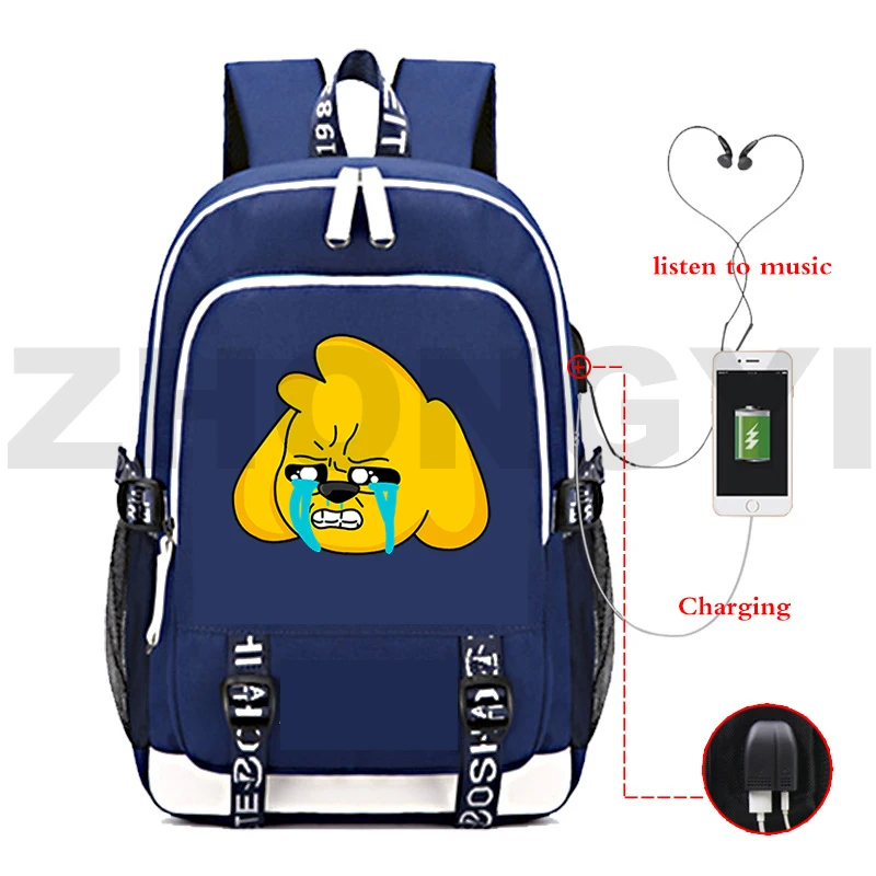 

NEW Anime Mikecrack Backpacks Canvas Large Capacity Compadretes Anti-theft Mochila Cute Cartoon Los Compas USB Charging Bookbag