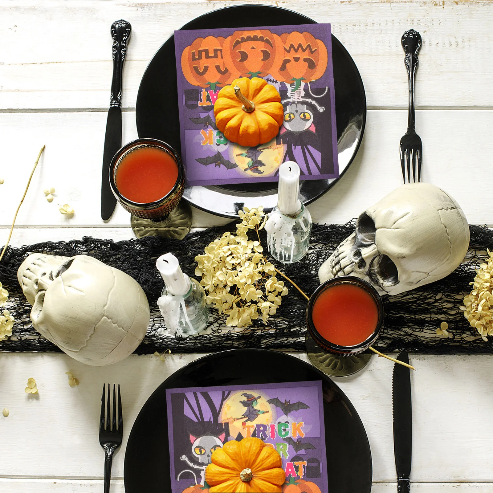 

20 шт., бумажные салфетки в виде тыквы