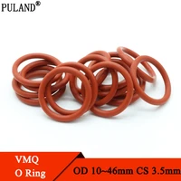 10pcs red silicone o ring gasket thickness cs 3 5mm od 10 46mm food grade waterproof washer rubber insulate round o shape seal