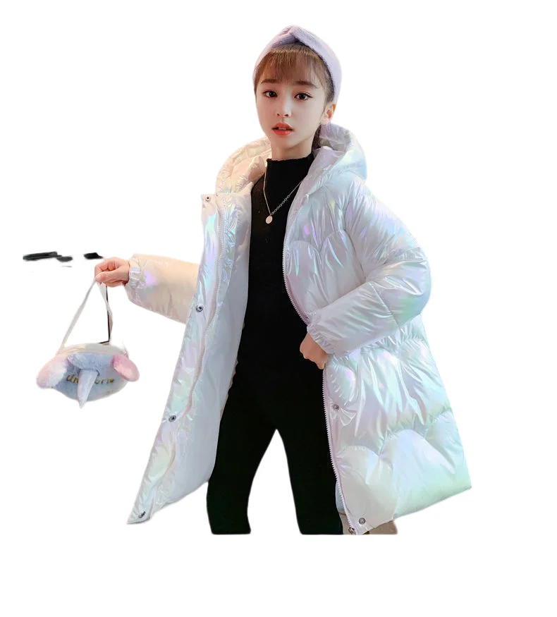 

Girls Down Coat Hooded Unicorn Jacket Winter Children Snow Clothes Pearlescent Shiny Cotton Jacket Kids Cartoon Anime Outerwear
