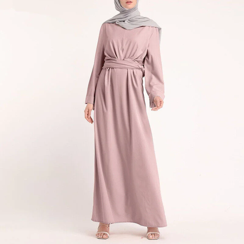 Women Abaya Dubai Turkey Plain Robe Ramadan Eid Muslim Dress Islamic Clothing Fashion Kaftans Morocco Long Sleeve Modest Dresses