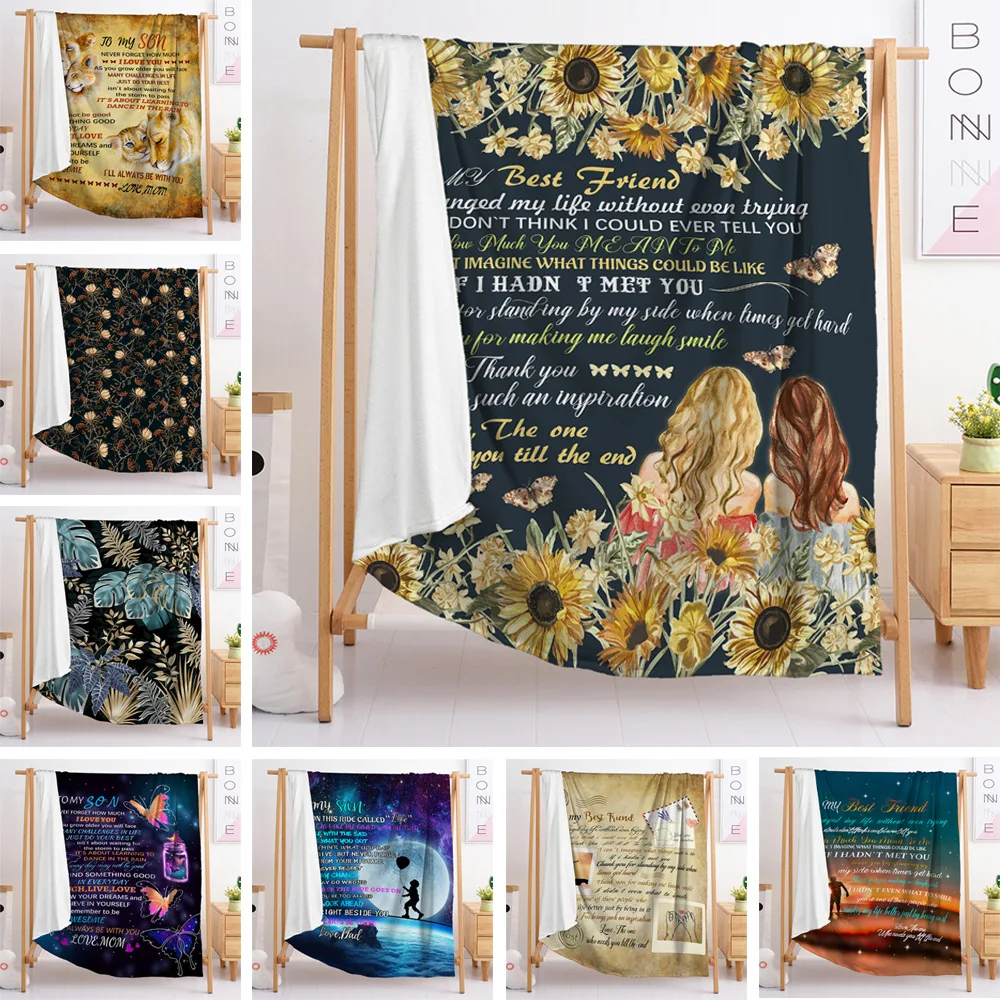 

To My Son Friend Blanket From Dad Mom Ultra Soft Flannel Throw Blankets for Couch Bedroom Sofa Warm Blanket Positive Encourage