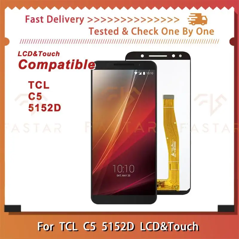 ЖК-дисплей с сенсорным дигитайзером в сборе для TCL C5 5152D, 5,5 дюйма